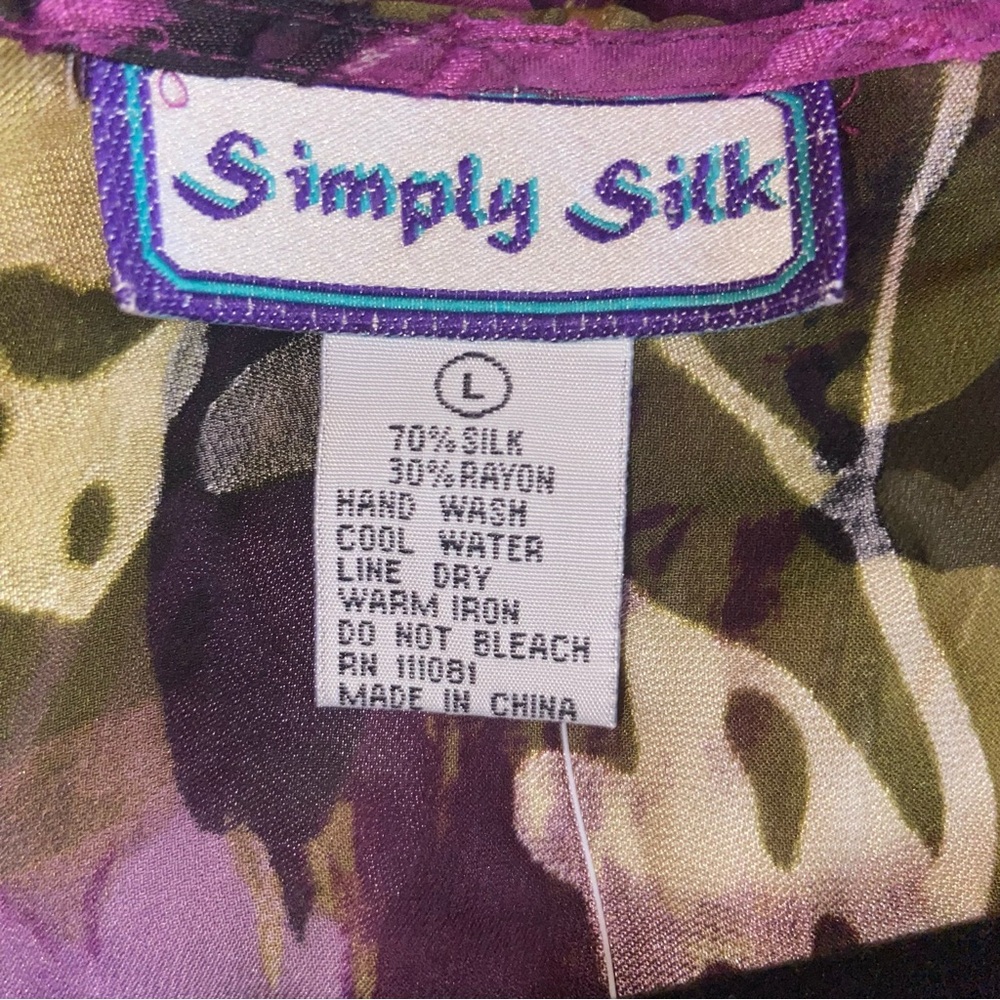 Vintage Simply Silk Dress /Jacket Womens Large Burnout  Whimsigoth Forest Fairy - Picture 14 of 15